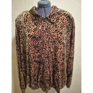 Joan Leslie 1X Animal Print Velour Jacket